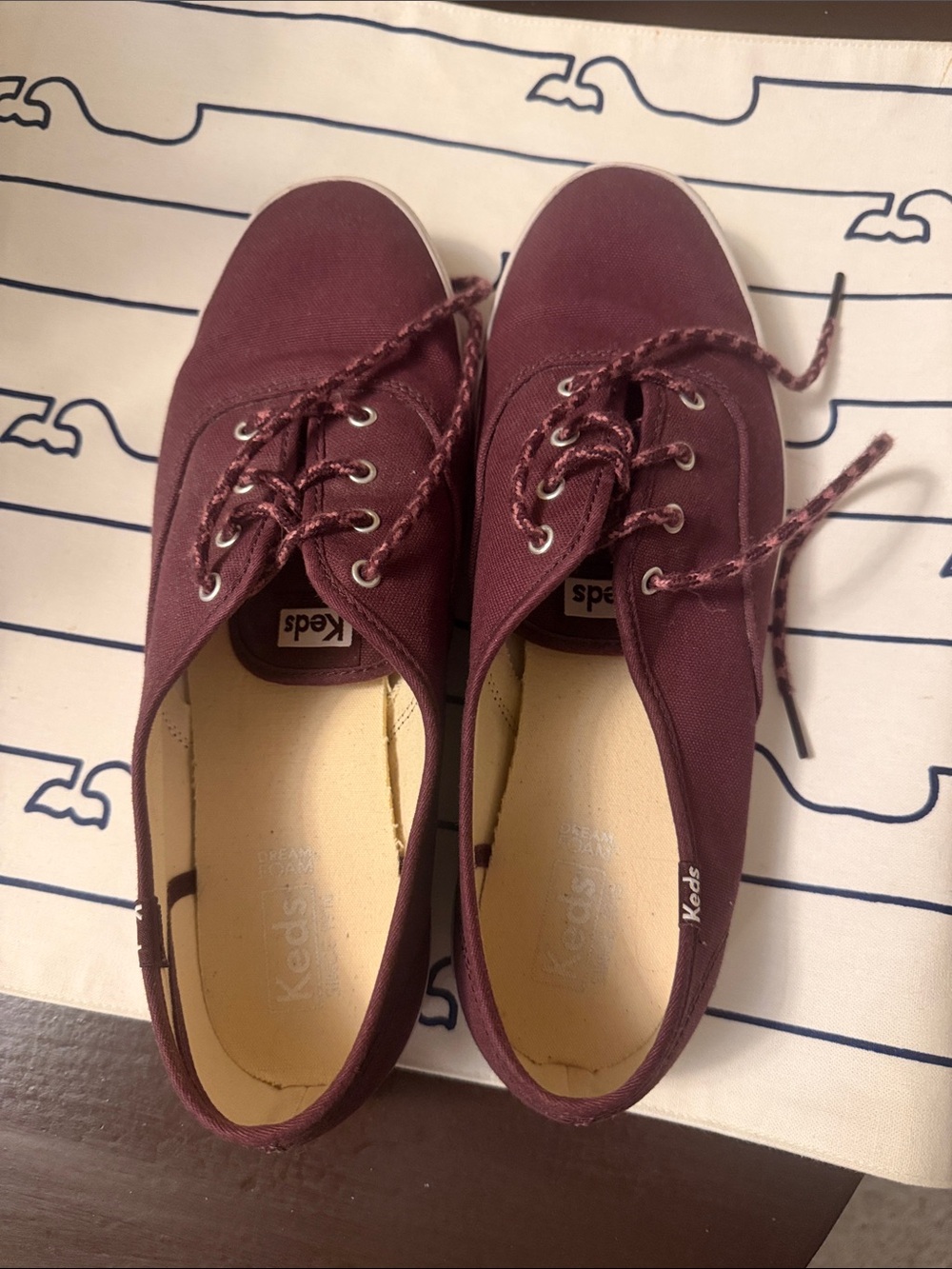 Keds Women’s Canvas Sneakers — Burgundy
